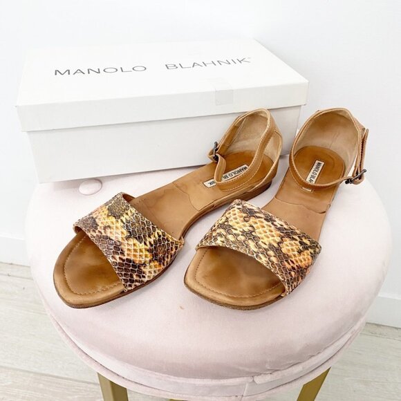 Manolo Blahnik Shoes - Manolo Blahnik Apollaclo Camel Flats Size 9.5